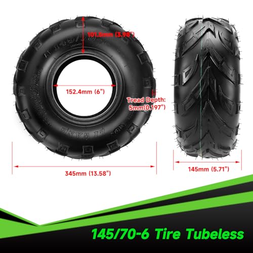 145/70-6 145-70-6 Tires Tubeless Compatible with Coleman