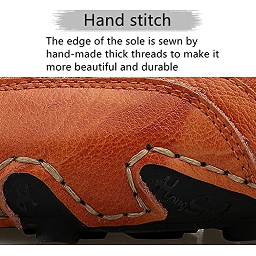 Men's Casual Leather Loafers Slip-On Driving Boat Penny Shoes Handmade Flats Dress Men Ankle Boots Hand Stitching Oxford Walking Traveling Outdoor Shoe4
