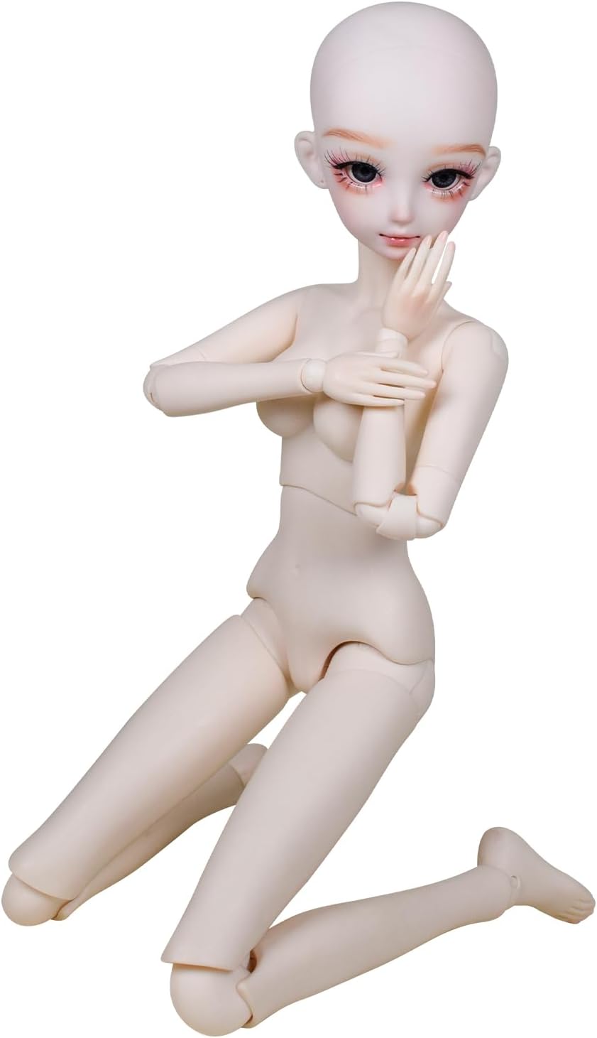 Proudoll 1/3 BJD Doll White Skin Customized Doll Body 60cm 24Inch Hand Painted Movable Ball Jointed SD Dolls PVC DIY (Anne)