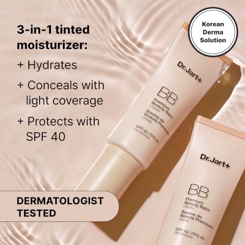 Image of Dr.Jart+ Premium BB Korean Tinted Moisturizer with SPF 40 and Niacinamide | bb cream |Skin Tint | Korean Makeup, 1.35 Fl Oz