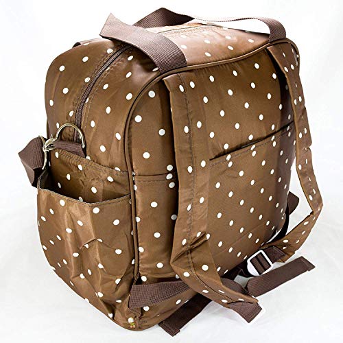 Image of Diaper Bag /Mother Backpack for Travel with Diaper Changing Mat (Dotted Brown)
