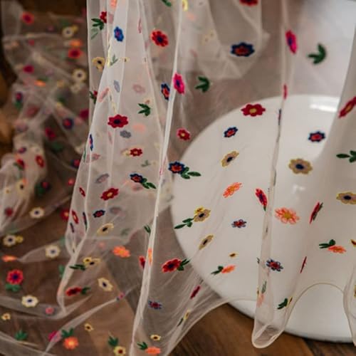 Poowe Colorful Flower Lace Tablecloth Embroidered Lace Table Cover For Table Classic Dustproof Table Protector For Kitchen Dining Room Party Wedding Banquet Home Decoration thumb #5