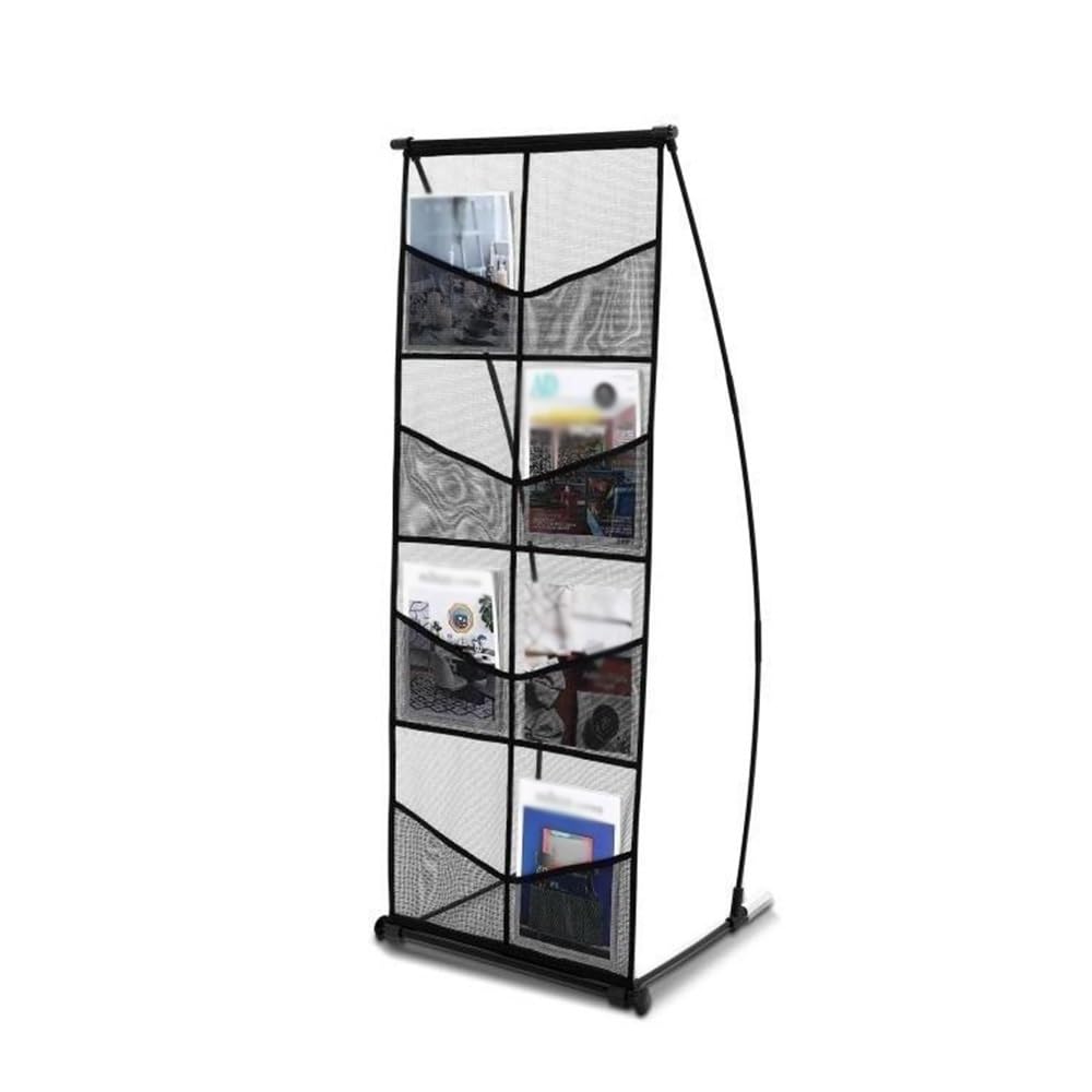 Jianjunchaling One Color 8 Pockets Literature Display Holder Floor Brochure Stand 4-Tier Standing Magazine Newspaper Catalog Rack For Office, Trade Show, Exhibitions
