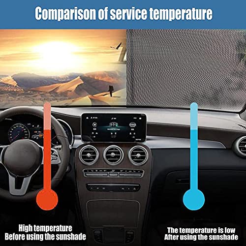 Image of KIMISS Windshield Sun Shade, Car Automatic Retractable Sunshade Windshield Sun Block Visor Shade Curtain Sun (Black 68x125cm)