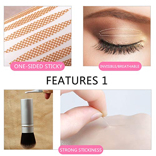 Slim Lace Eye Lids Lift Strips Instantly without Surgery, Bigger Rounder Eyes, One-sided Sticky Double Eyelid Tapes for Single Uneven Saggy Droopy Hooded Eyelids