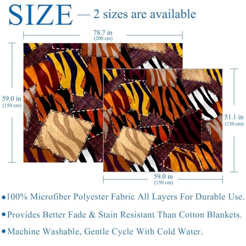 Couverture douce texture peau de zèbre en microfibre de qualité