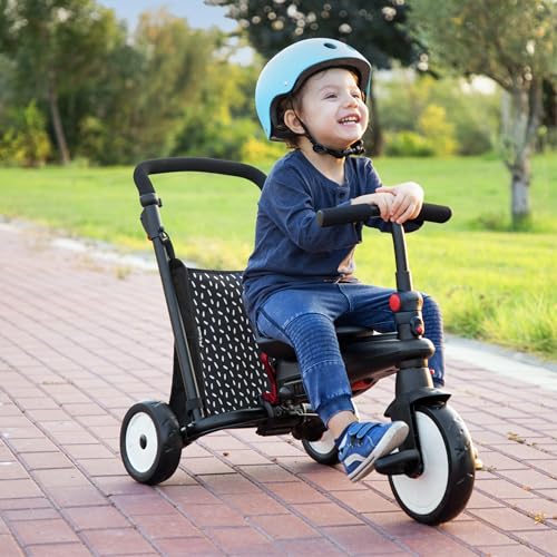 smarTrike STR3 Klappbares Kleinkinder-Dreirad mit Kinderwagen-Zertifizierung für 1,2,3 Jahre - 6 in 1 Mehrstufiges Dreirad, Schwarz – Bild 7