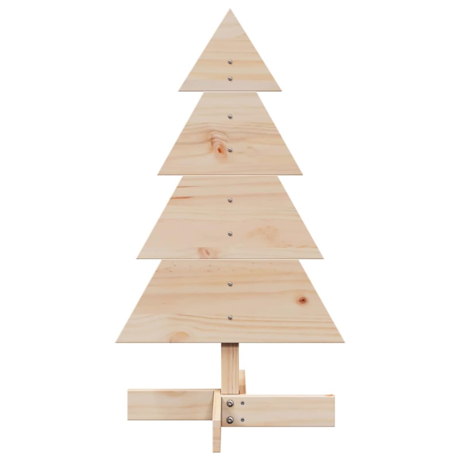 Albero di Natale in Legno Massello di Pino, 80cm, Decorazione Natalizia Rustica Fai da Te, Base Larga e Stabile, per Casa e Ufficio