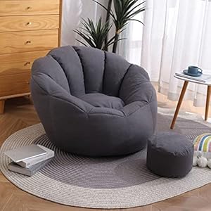CSstone Bean Bag Seat, Cushion, Armchair, Floor Cushion, Storage Bag, Bean Bag, Living Room, Garden, (Cover Only) Floor Cushion, Stool, Children’s Bean Bags, Furniture Cushion, Armchair, Sofa, Dark Grey