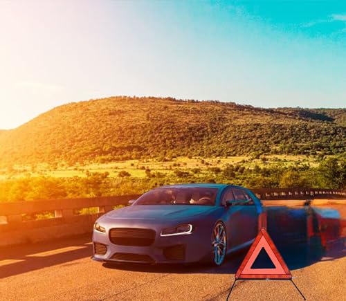 Yitobici Faltbarer Warndreieck Kfz Für Warnschilder,Warndreieck Mit, die im Falle Eines Vorübergehenden Stopps Oder Einer Fahrzeugpanne Angezeigt Werden, Mit Aufbewahrungsbox