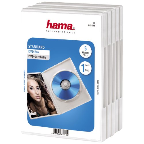 Preisvergleich Produktbild Hama 83899 DVD-Leerhlle, Jewel Case - pack von 5, weiß
