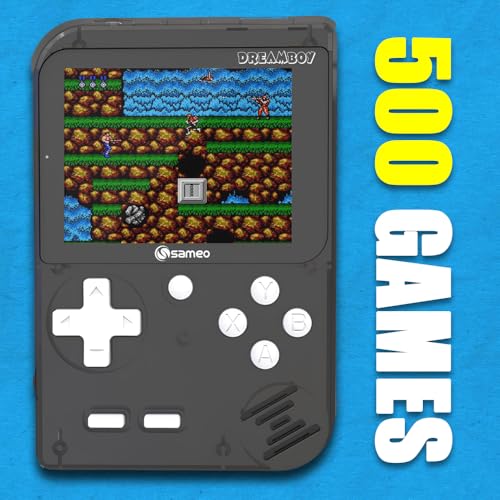 Image of Sameo Handheld Video Game Console, Dreamboy Retro Mini Game with 500 Classic Retro Game TV Compatible for Kids, Rechargeable 8 Bit Classic - Ice Black