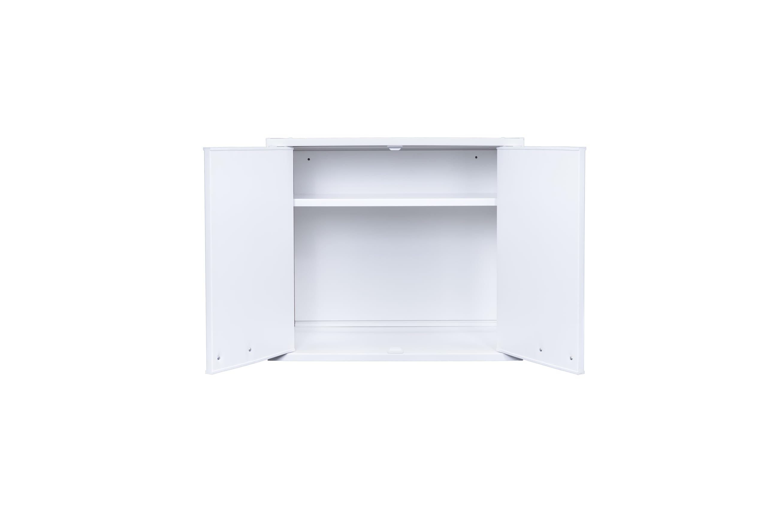 Negrari Pensile in Resina PVC, Resistente all'umidità, Ripiano d'appoggio interno, Adatto per interni ed esterni, L60 x P34 x H52 cm, bianco