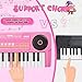Upgraded Kids Piano Keyboard – 37 Keys Toddler Keyboard with Microphone Learning Instrument Musical Toys for 3 4 5 6 Boys Girls Birthday Gift, Pink