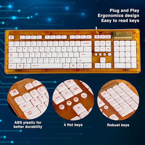 Image of Arctic Fox Crystal Wired Keyboard (Orange)