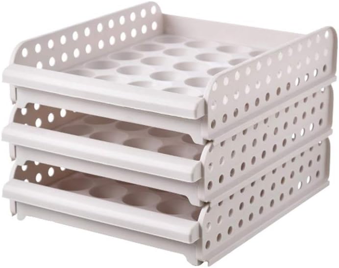 Egg Tray Refrigerator Storage Box Keep Fresh Duck Hen Poultry Egg Holder (Color : Layer) (Three Layers)