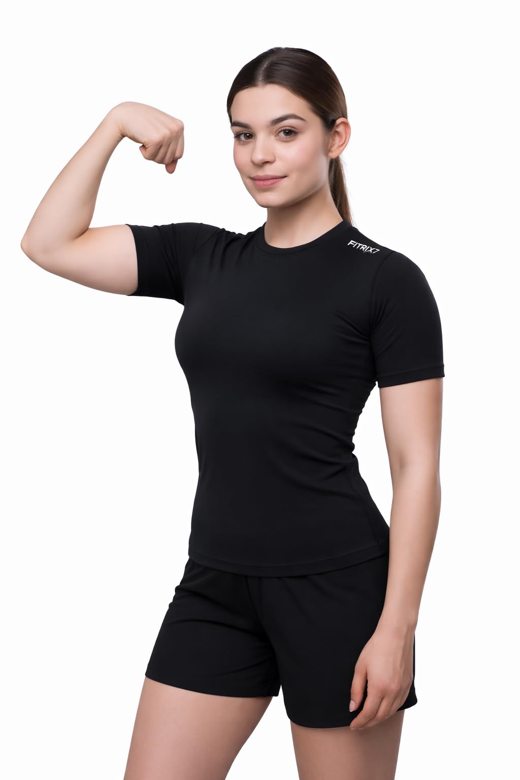 fitrix7 Womens Compression Top T-Shirt for Gym Sports Yoga Swimming Running Half Sleeve-picture-37