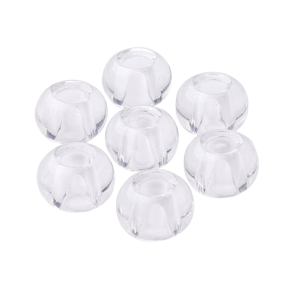 Pandahall 100pcs Glass European Beads - 15x10mm Large Hole Rondelle Spacers