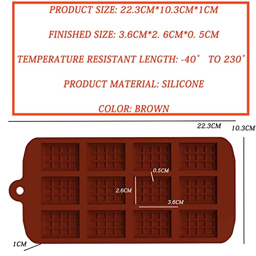 Fusang 2Pcs Mini Chocolate Moulds Break Apart Chocolate Non-Stick Reusable 12-Cavity Silicone Candy Molds,Candy Protein & Engery Bar Moulds,Diy Baking Mold For Chocolate,Candy,Hard Candy,Etc #TOP2