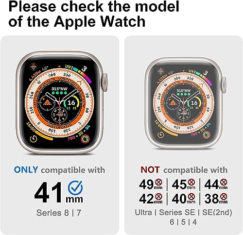 Image of Meyaar Hard PC Case for Apple Watch Series 9 /8 /7 41mm Change to Ultra Look Cover, Apple Watch Ultra Converter case with Screen Protector for iWatch Series 9 /8 /7 (41mm)
