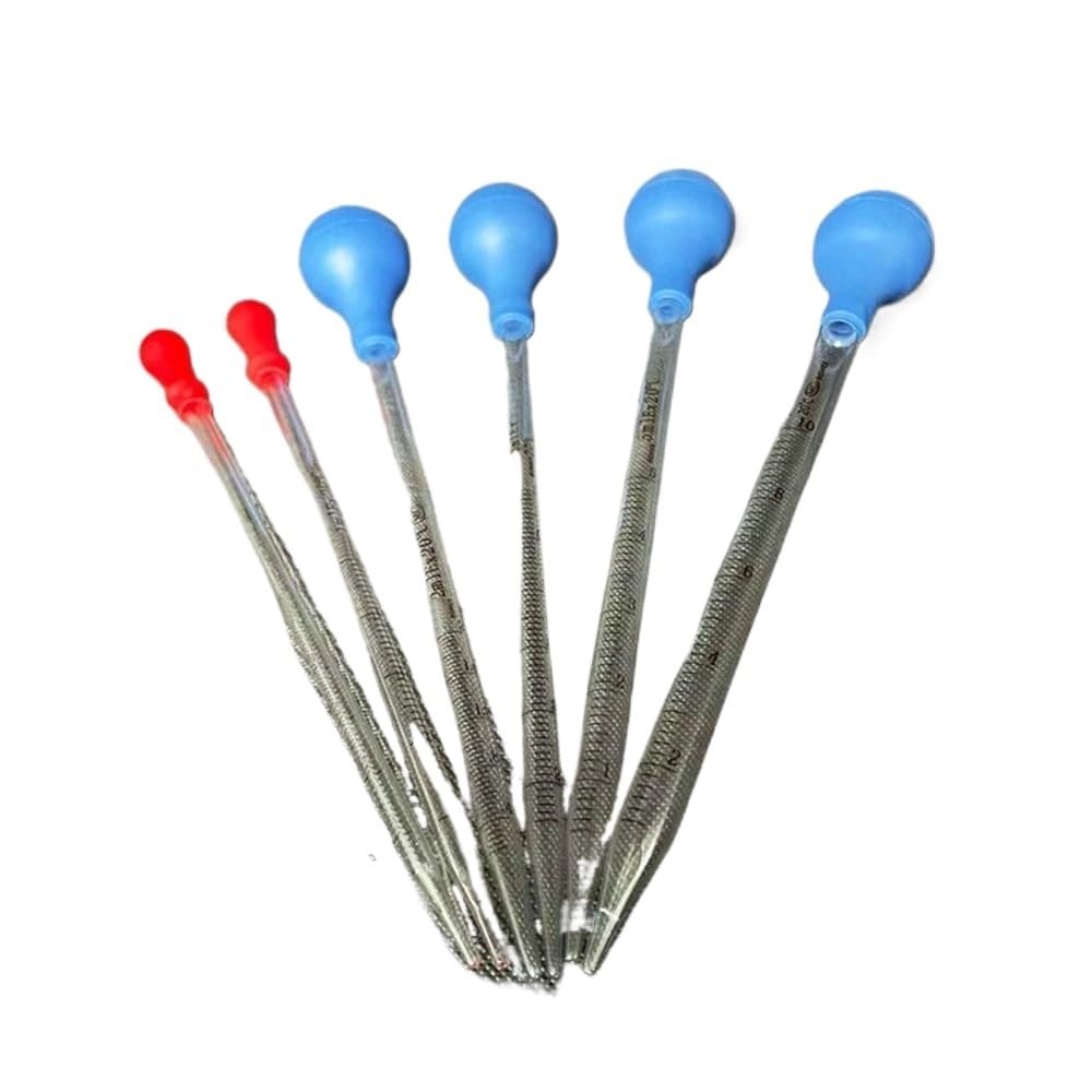 Pipeta de vidrio borosilicato, Gotero de pipeta graduada vidrio con cabezal goma 0,5-10 ml(1ml)