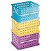 iDesign Plastic Storage Organizer Basket with Handle for Bathroom, Health, Cosmetics, Hair Supplies and Beauty Products, 5.3