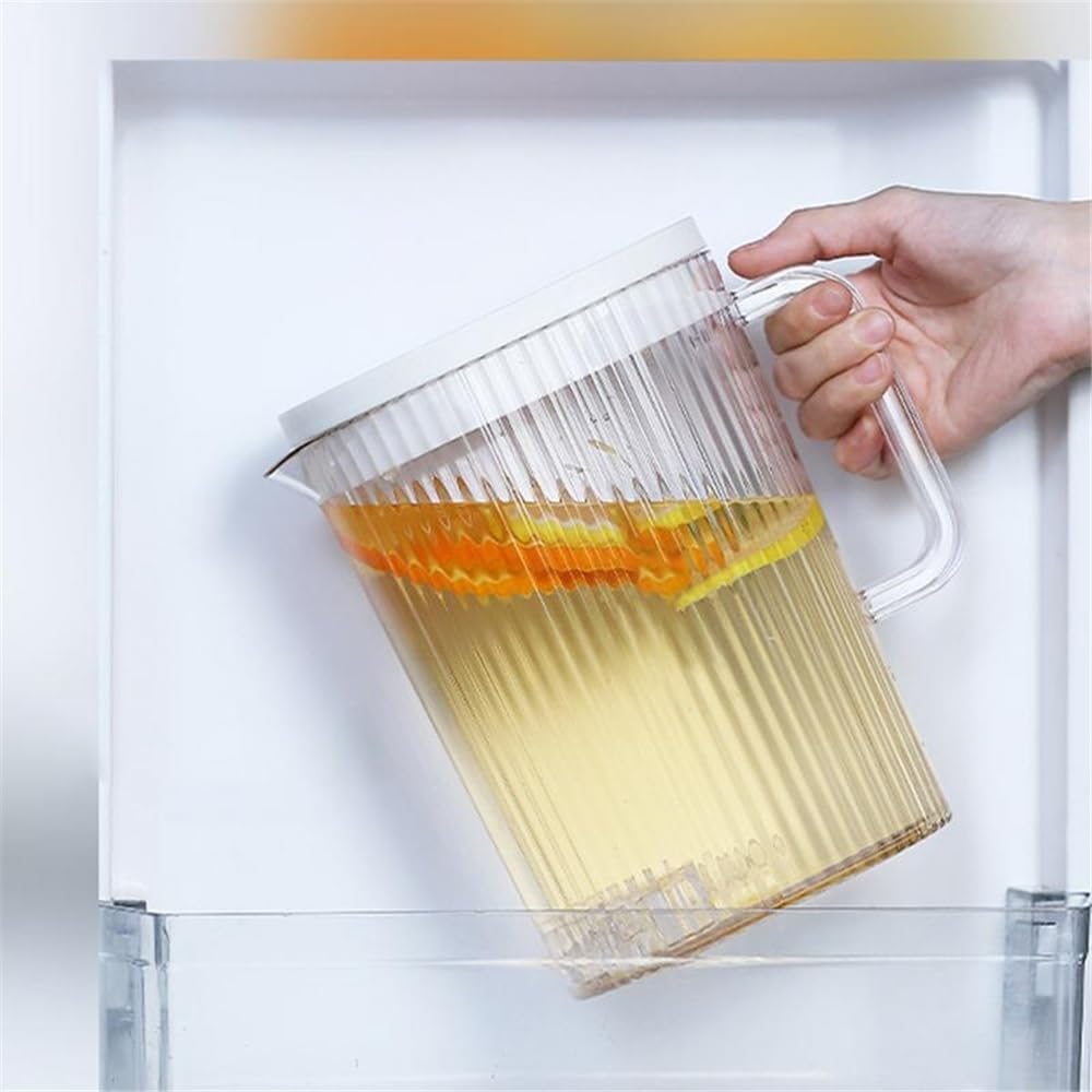 JOLIGAEA 2PCS 2.3L Caraffa In Vetro Borosilicato Trasparente Con Coperchio E Spazzola Per Acqua Calda/Fredda, Vino, Caffè, Latte E Succo