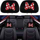 Zhengchang 2 Pack Headrest Covers for Minnie, Soft Black Fabric Head Rest Cover Universal Fit to All...