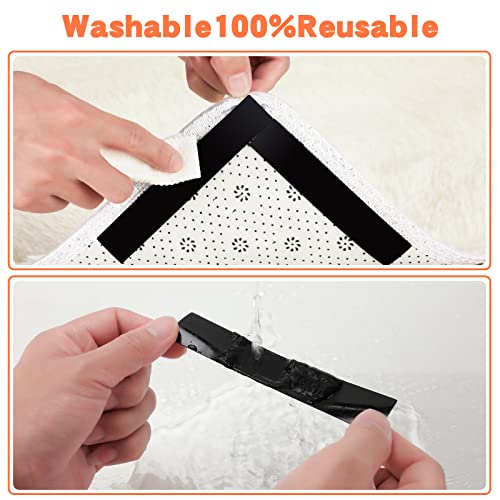 Baoken [12 Pack Rug Gripper, Double Sided Non-Slip Rug Pads Rug Tape Stickers Washable Area Rug Pad Carpet Tape Corner Side Gripper For Hardwood Floors And Tile #TOP4