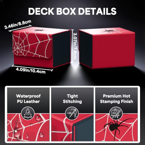 Image of Kabinka MTG Deck Box with Embossed Design, Fits 120+ Sleeved Cards, Blue | Premium Leather TCG Deck Box with Magnetic Closure, Card Storage Box for MTG, TCG, PTCG, Sports Cards