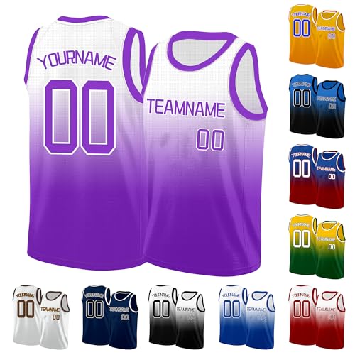 Image of Custom Basketball Jersey for Men - Personalized Name & Number, Embroidered or Printed, Athletic Shirt for Kids, Boys & Youth