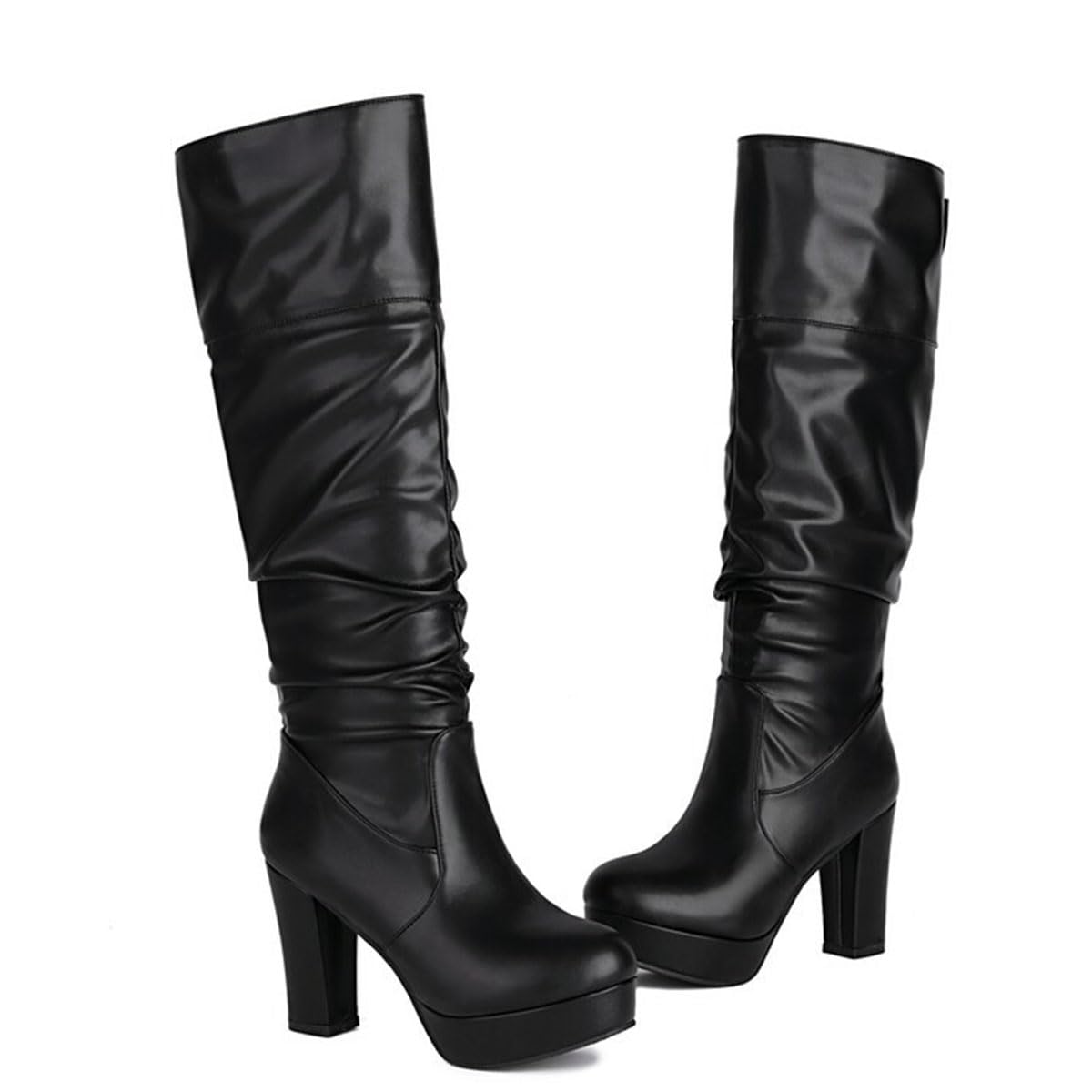 Stivali Alti da Sera Donna Tacco Alto Platform Stile Chic Boots