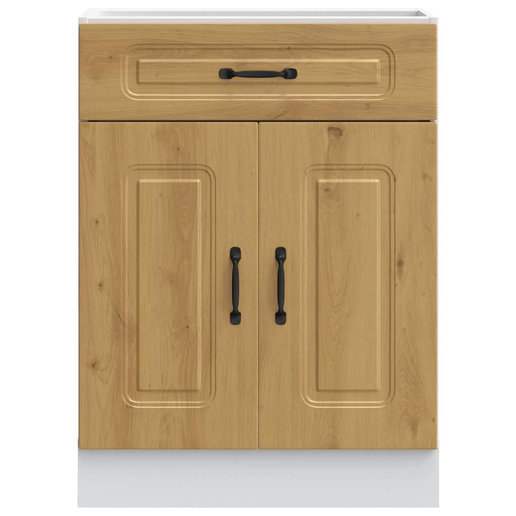 Mobiletto da cucina Kalmar, 60 x 46 x 81,5 cm, in legno di quercia