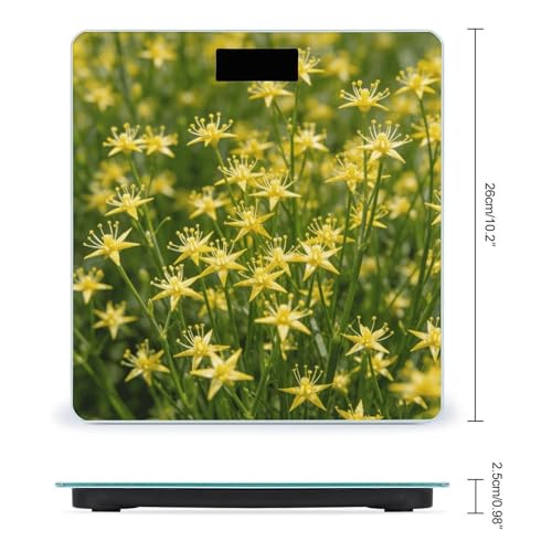 Báscula digital de baño pequeña con diseño amarillo floral miniatura 2