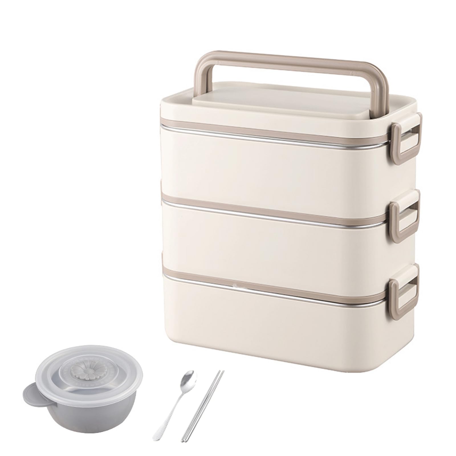 Buxuaaaa Meal Box Leakproof Food Box Bentos Student Lunch Meal Prepping Fruit 304Stainless Steel Texture Leakproof Food Container