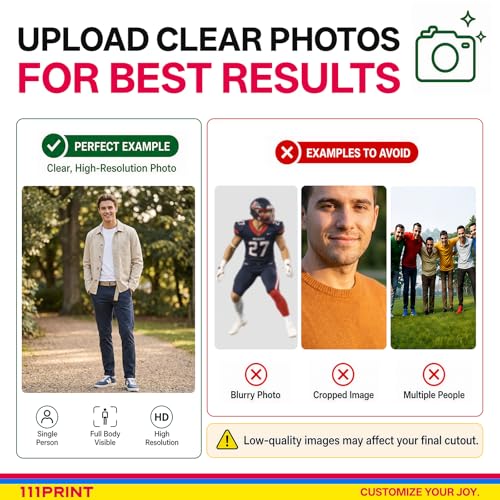Image of Custom Life Size Cardboard Cutout, Personalized Photo Standup | Standee with High Resolution Print, 1-8 ft, Decor for Weddings, Birthdays, Graduations & Events. Upload Your Photo