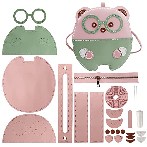 LUCKGE Bolsa de PU Hecha a Mano, Regalo para Jóvenes y Niños, Mochila Doble Casera para Navidad y Cumpleaños, Tamaño para Teléfono Móvil, Aperitivos y Cartera -Rosa Cover