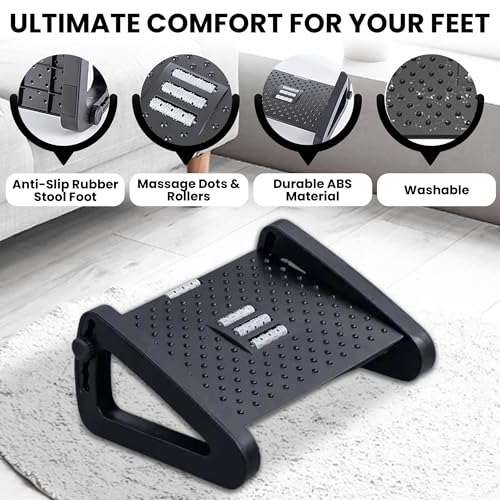 Image of Foot Rest for Home & Office | Adjustable Leg Rest Stool with 6 Modes, Ideal for Under Desk & Living Room Seating