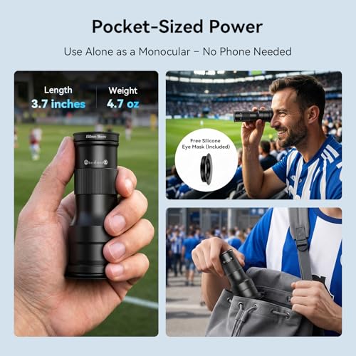 Image of APEXEL 2-in-1 Telephoto Lens & 150mm Macro Lens for | 6X Telephoto and Macro Lens Kit with Universal Clip | Compatible with 16 /15 /14 /13 Pro /Max, Samsung and Android Smartphones
