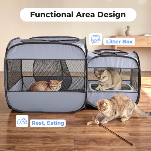 Image of 2-in-1 Dog Playpen, Portable Cat Playpen, No Assembly Need