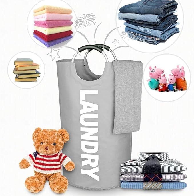 Image of Panchhi Store 90L Large Laundry Bag for Clothes Collapsible Laundry Basket, Dirty Clothes Laundry Basket for Dorm, Apartment & Laundrymat, Waterproof Bedroom Laundry Bags for Blanket, Clothes (GREY)