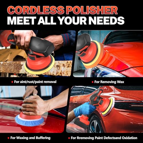 image for Labfintom Cordless Car Buffer Polisher for Milwaukee 18V Max Battery, 
