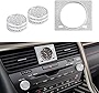 UHONSN 3Pcs Car Interior Accessories for Lexus RX Bling Volume Knob Cap Clock Frame Cover Sticker Decoration Parts Decals Women Men Silver Crystal