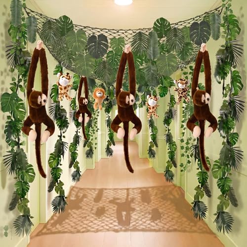Kit décoration jungle premium avec feuilles de palmier et guirlande vigne 4,4m