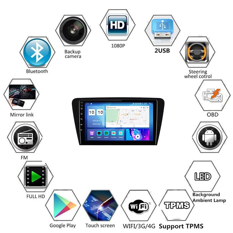 Radio Android de 9 pulgadas para Skoda Octavia 3 con mapa GPS para viajes 6