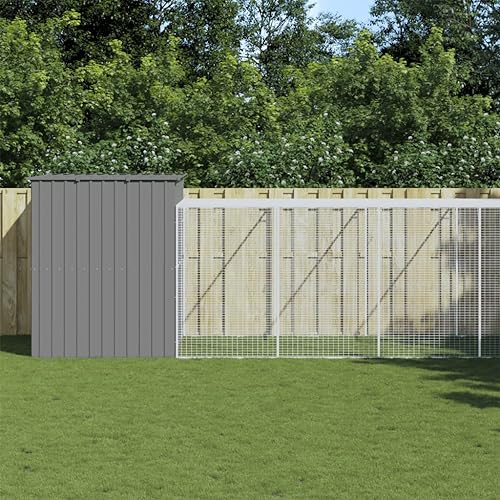 Large Dog House for Outdoor Use, Galvanized Steel Weatherproof Shelter with Mesh Design for Golden Retrievers, Labradors, German Shepherds, Spacious 84.3 x 50.0 x 71.3 Inch