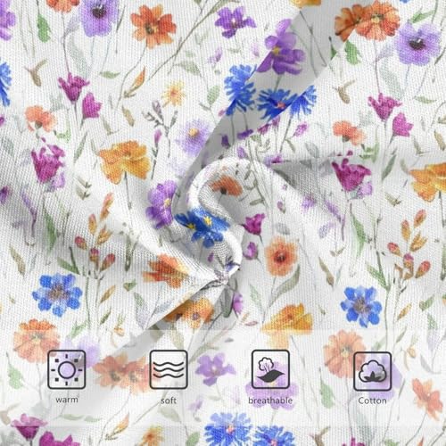 Joisal Pattern Toddler Underwear Floral 2t Cotton Cute Panties Girl Watercolor Wildflowers Colorful Kids Briefs Undies3