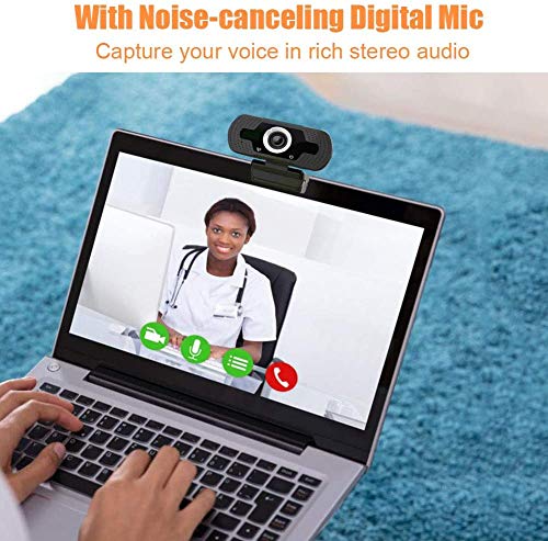 Webcam with Microphone, USB PC Desktop Laptop with 110° Wide View Angle,Web Camera for Live Streaming, Video Calling Conferencing, Gaming - Thumbnail 5