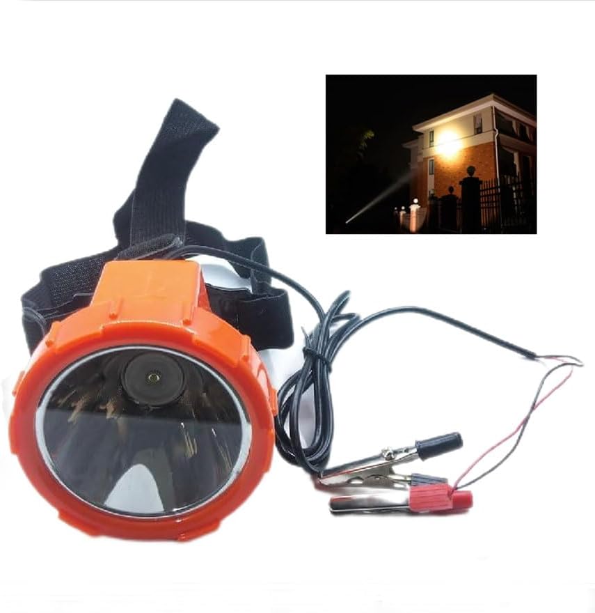 Dc 5-12V 10W Clip Power Headlamp Flashlight headlamp Hiking Outdoor Camping Running Cycling Fishing Lamp (Blue)