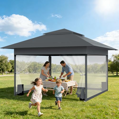 Tonnelle de Jardin Pop-up,Tonnelle Pliante 4x4m avec...
